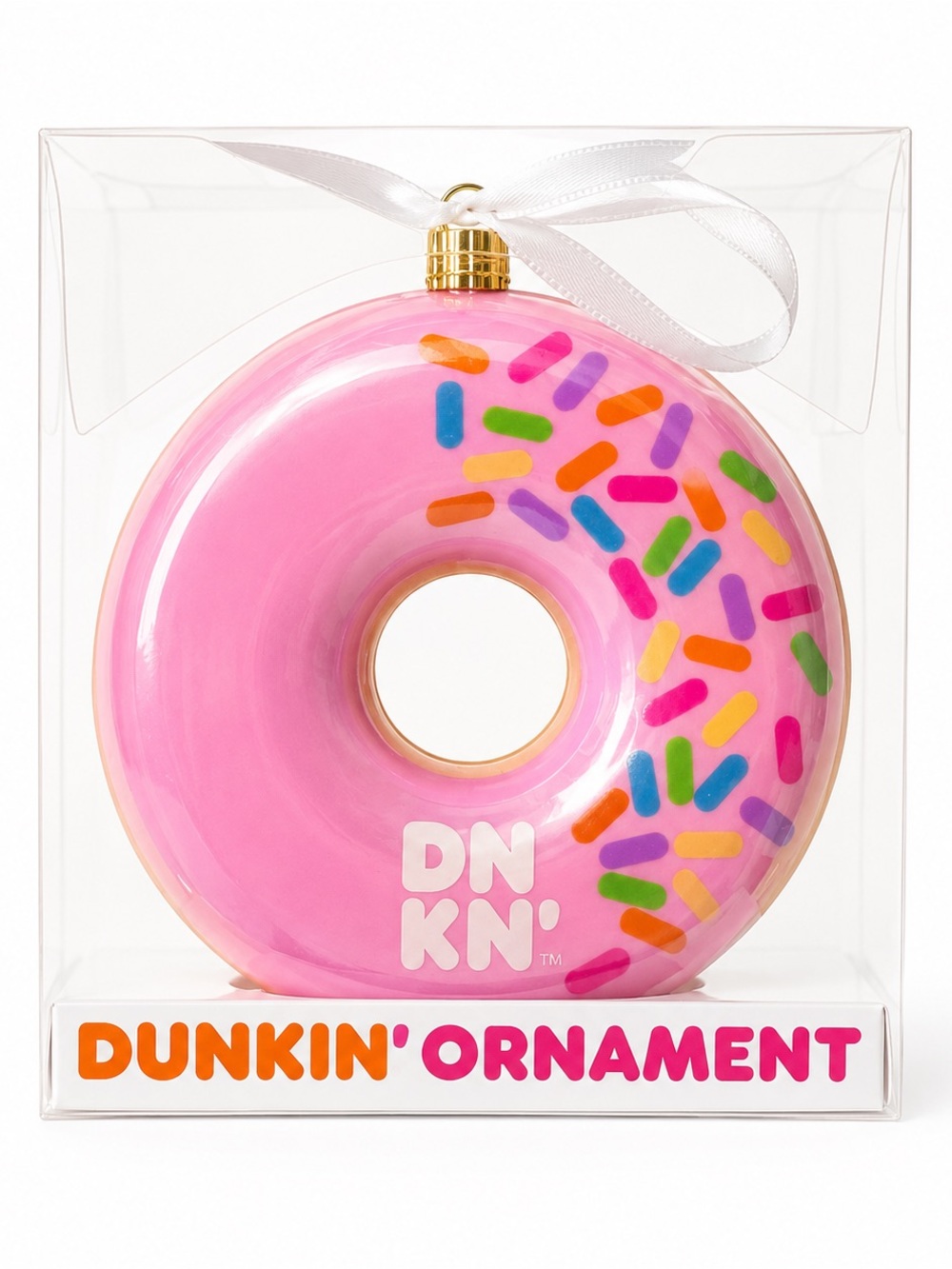 Dunkin’ Pink Sprinkle Donut Christmas Ornament Holiday Decor NWT Collectible